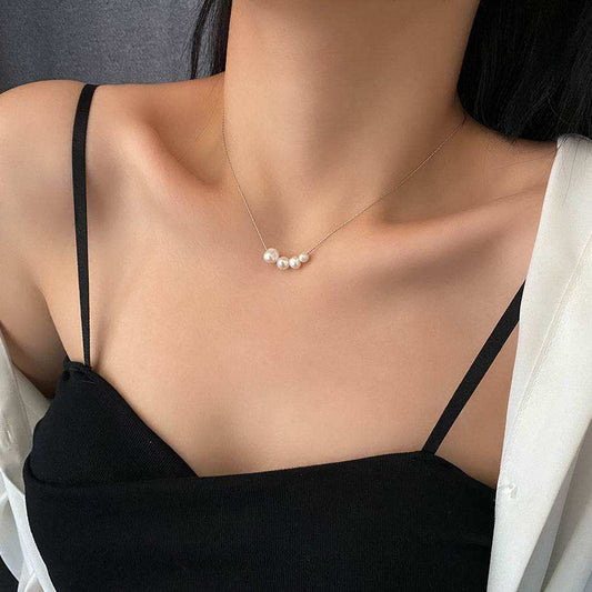 Light Luxury Titanium Pearl Necklace - Eclat