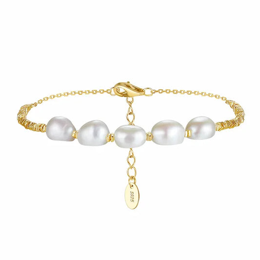Summer Silver Pearl Bracelet
