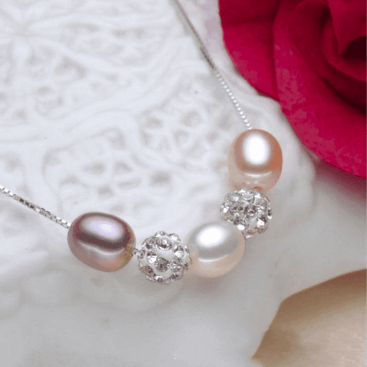 Multi-Color Pearl & Sparkle Necklace - Eclat