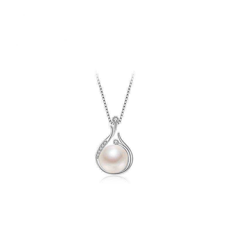 Sterling Silver Pearl & CZ Necklace - Eclat
