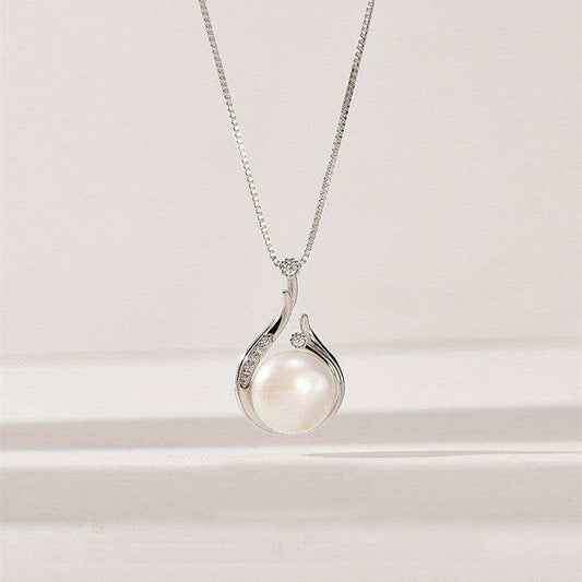Sterling Silver Pearl & CZ Necklace - Eclat