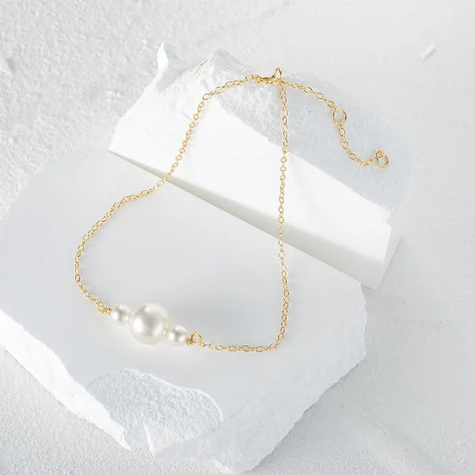 Elegant Triple Pearl Gold Plated Bracelet