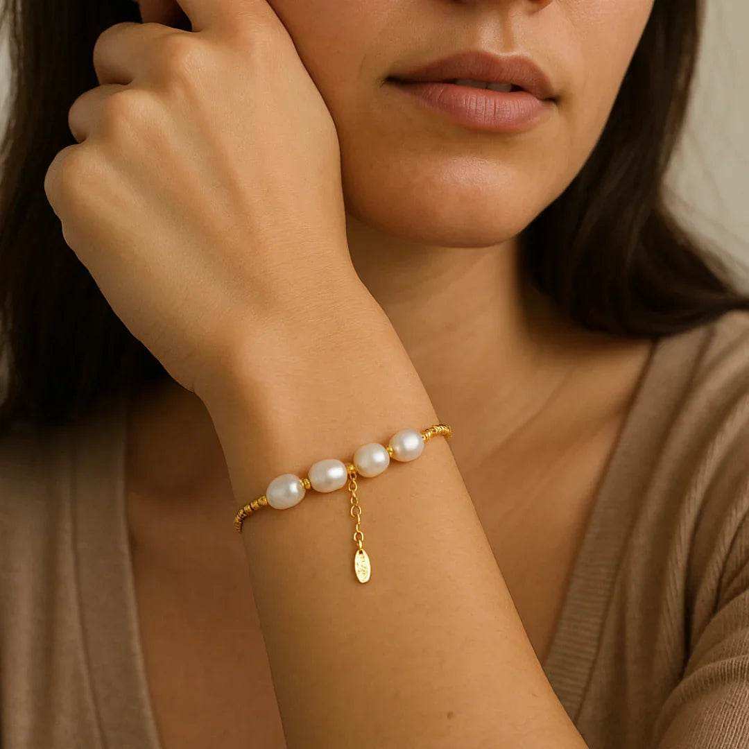 Summer Silver Pearl Bracelet - Eclat