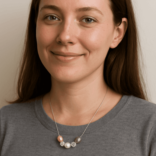 Multi-Color Pearl & Sparkle Necklace - Eclat