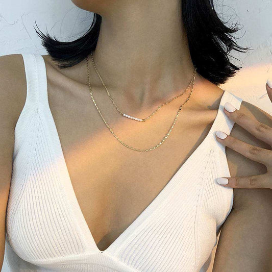 Effortless Layered Pearl Necklace - Eclat