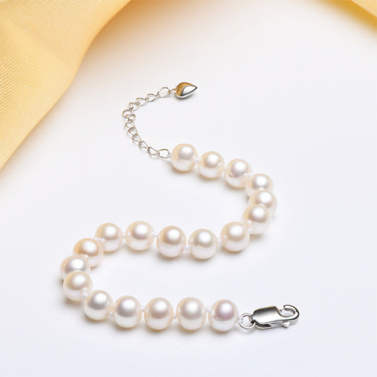 Fashion Sterling Silver Natural Freshwater Pearl Bracelet