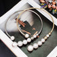 Metal Torque Pearl Necklace - Eclat