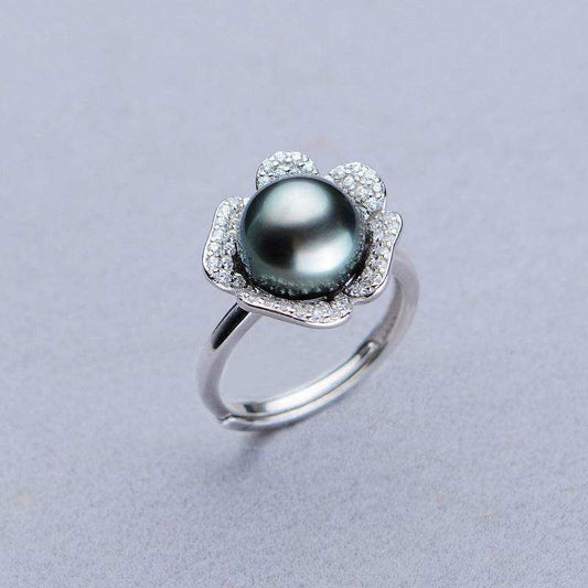Flowra Black Pearl Ring - Eclat