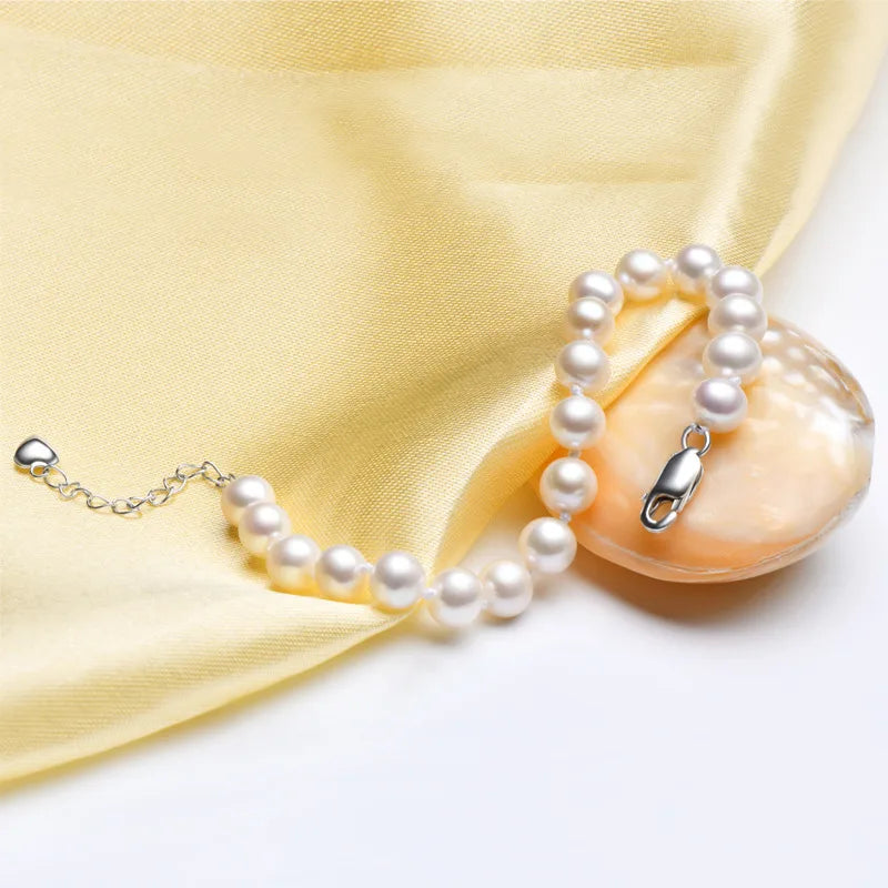 Classic Freshwater Pearl Bracelet with Sterling Silver Extender