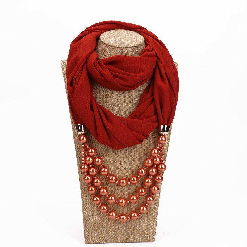 Pearl Necklace With Scarf - Eclat