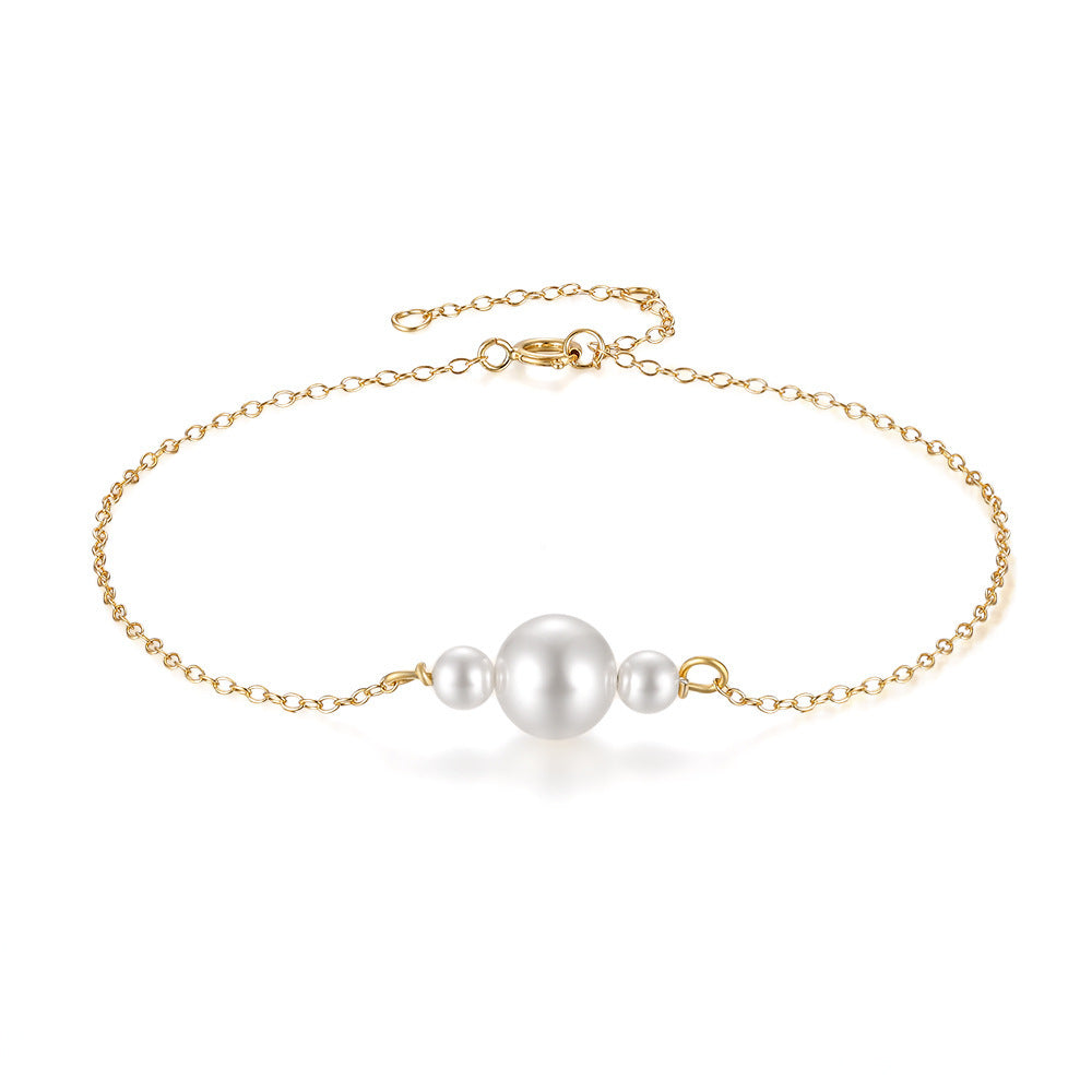 S925 Sterling Silver Temperamental Vintage Pearl Bracelet