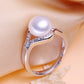 Japanese and Korean temperament 925 sterling silver pearl ring freshwater pearl ring female pearl jewelry