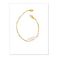 Gold bracelet with a pearl on a white background