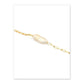 Gold bracelet with a single pearl on a white background
