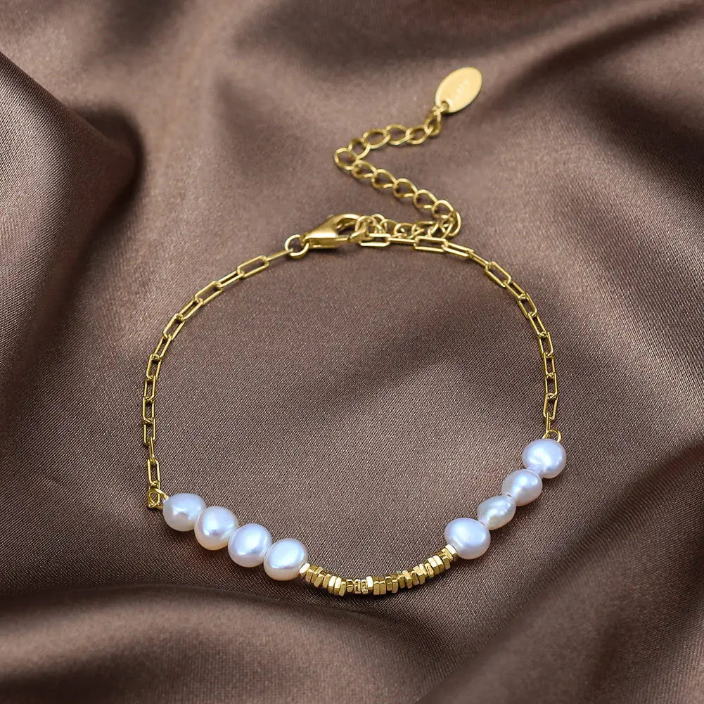 Summer Silver Pearl Bracelet