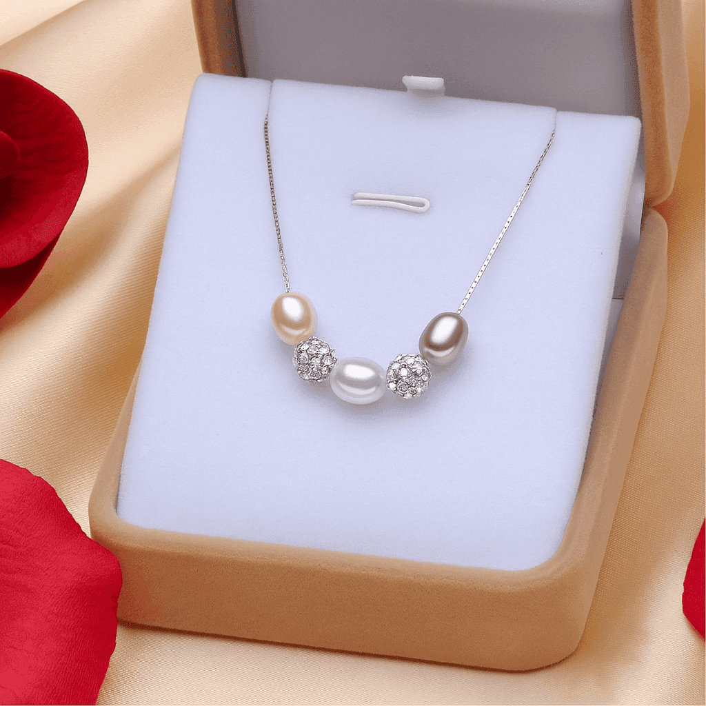 Multi-Color Pearl & Sparkle Necklace - Eclat