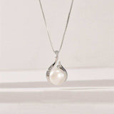 Sterling Silver Pearl & CZ Necklace - Eclat