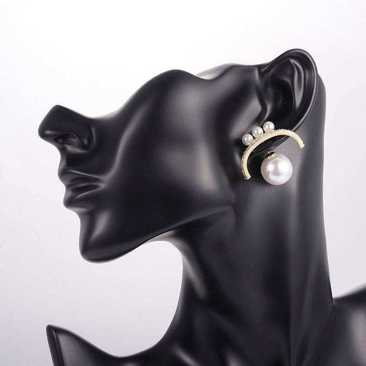 Modern Pearl Crescent Ear Jackets - Eclat