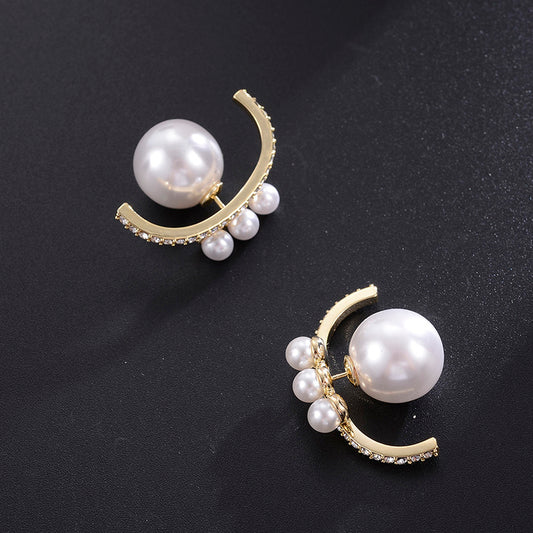 European And American Design Fashion Pearl Earrings Simple