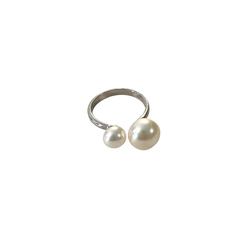 Adjustable Double Pearl Ring | 925 Sterling Silver