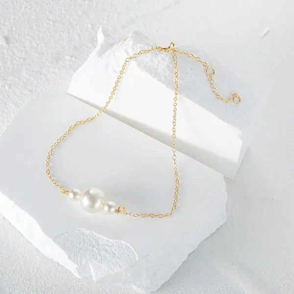 Elegant Triple Pearl Gold Plated Bracelet