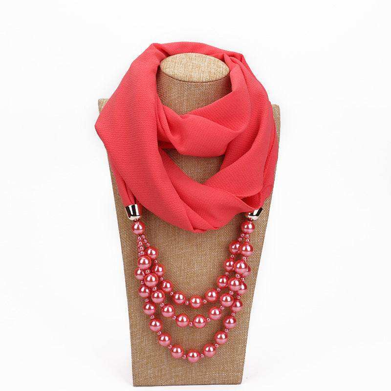 Pearl Necklace With Scarf - Eclat