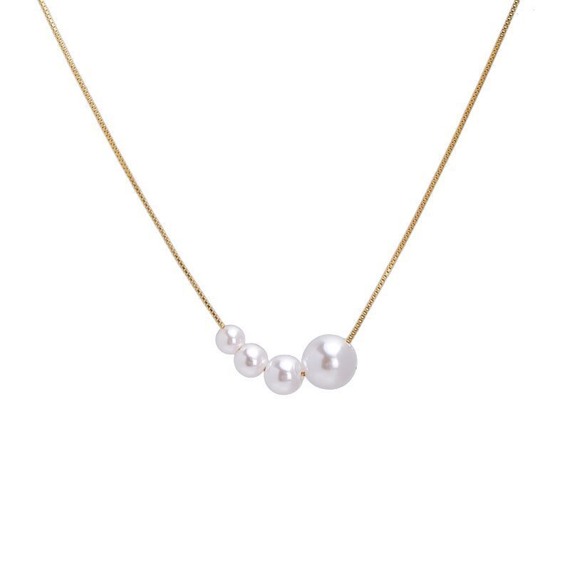 Women's Light Luxury Natural Pearl Titanium Steel Necklace