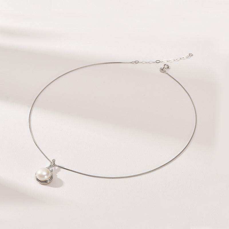 Sterling Silver Pearl & CZ Necklace - Eclat