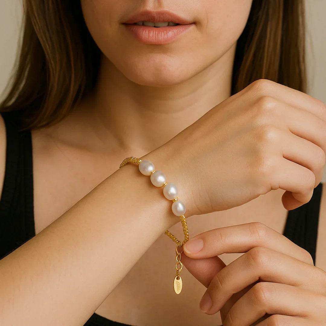 Summer Silver Pearl Bracelet - Eclat