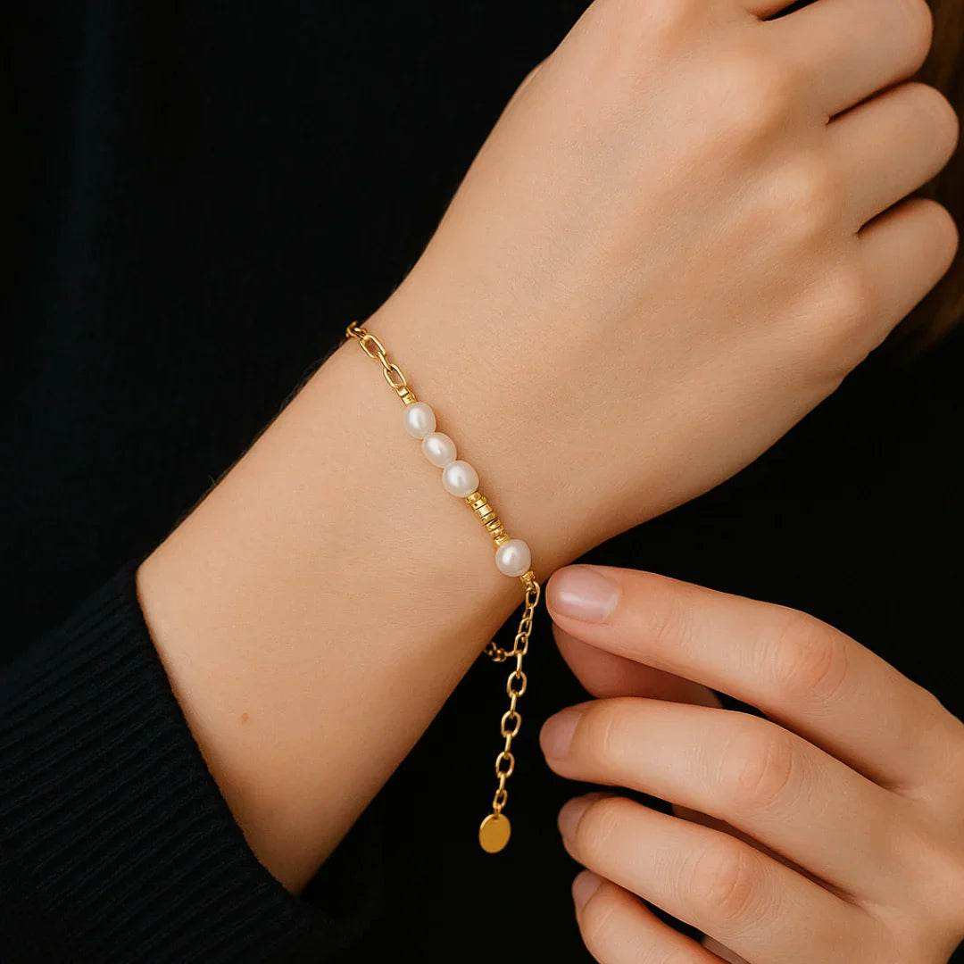 Summer Silver Pearl Bracelet - Eclat