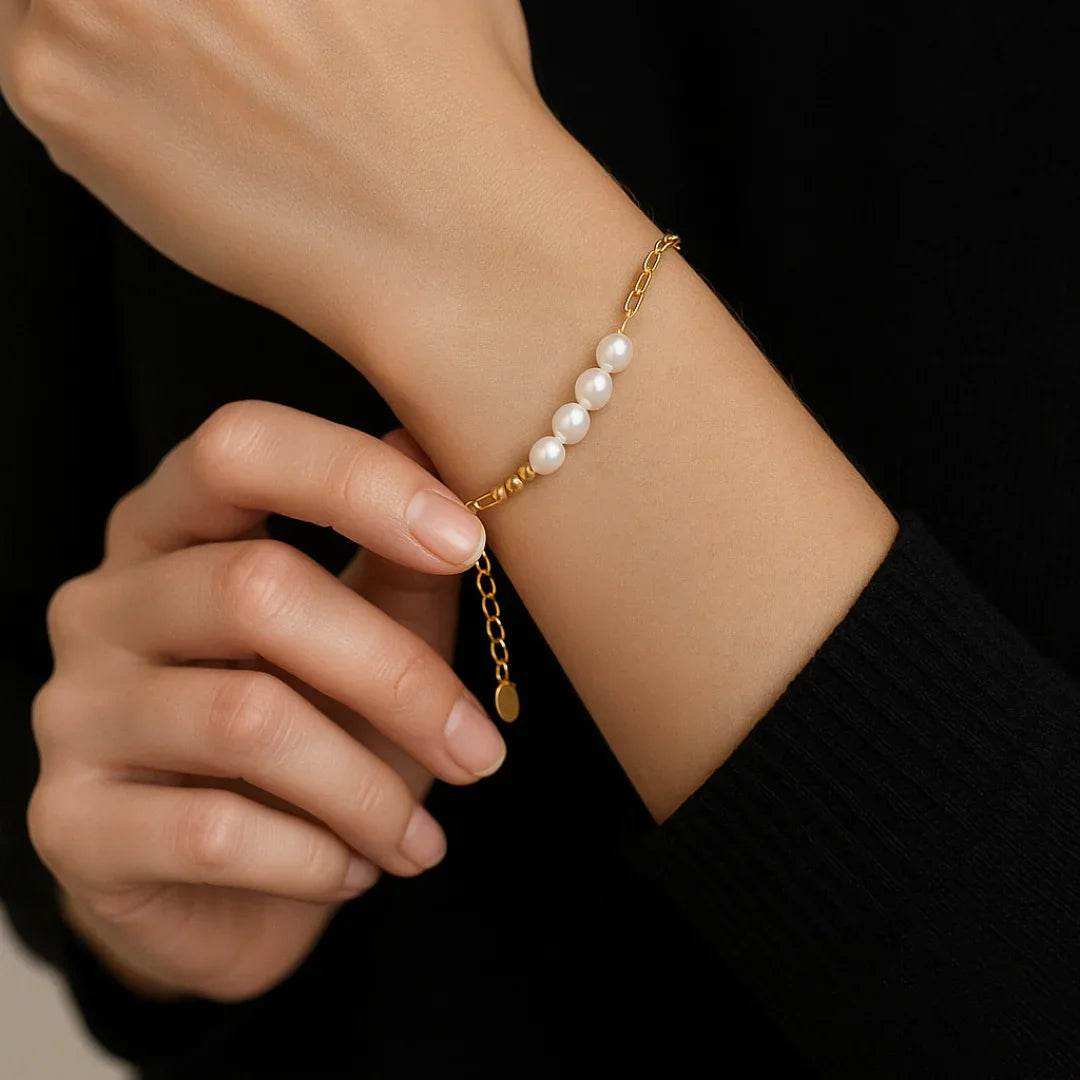 Summer Silver Pearl Bracelet - Eclat