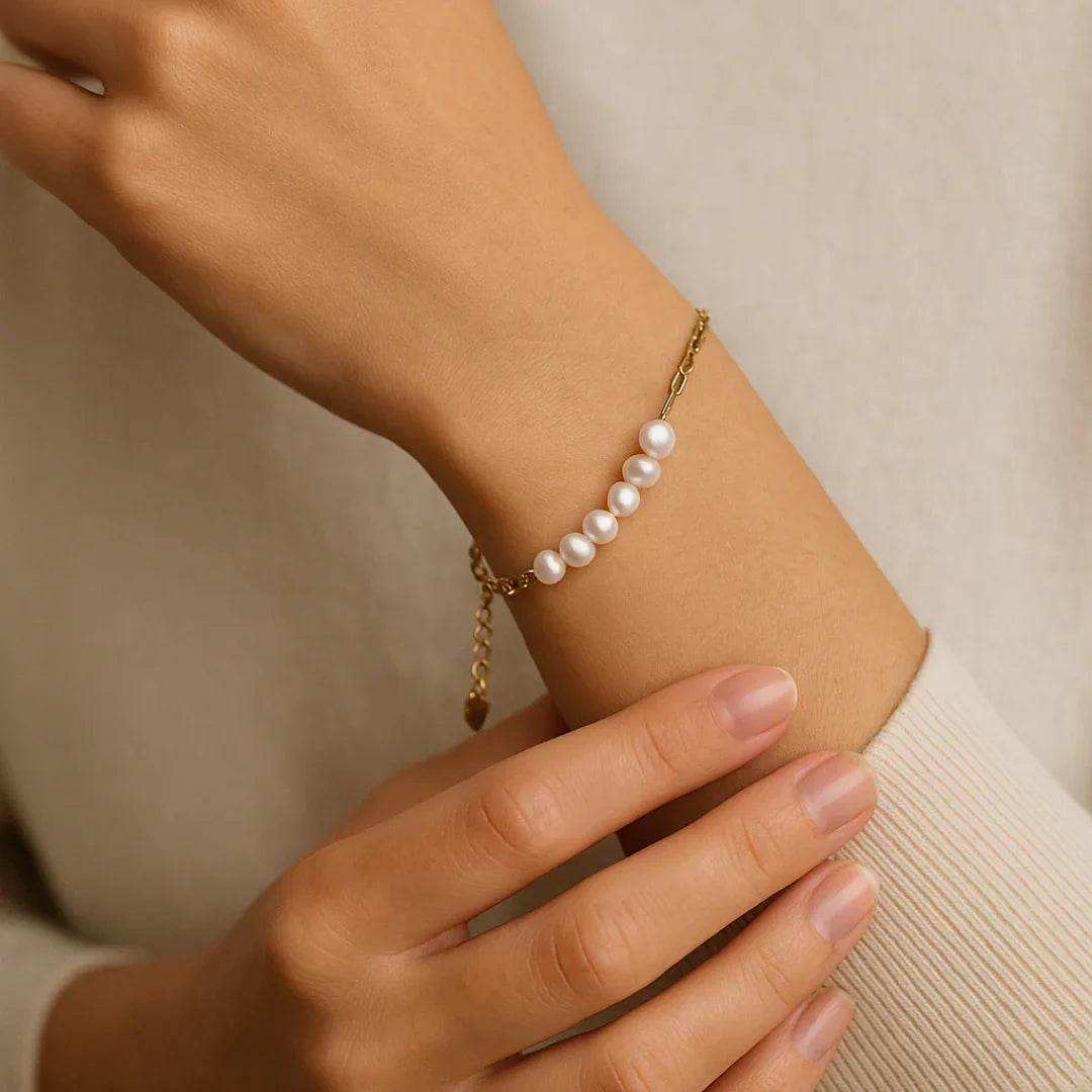 Summer Silver Pearl Bracelet - Eclat