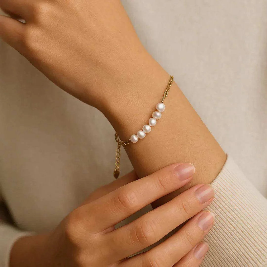 Summer Silver Pearl Bracelet
