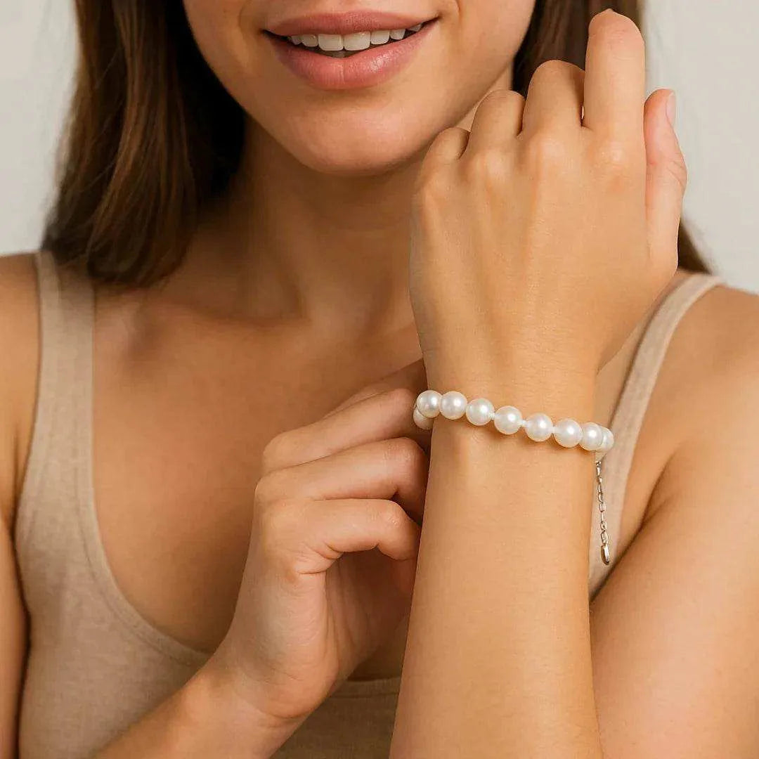 Classic Freshwater Pearl Bracelet with Sterling Silver Extender