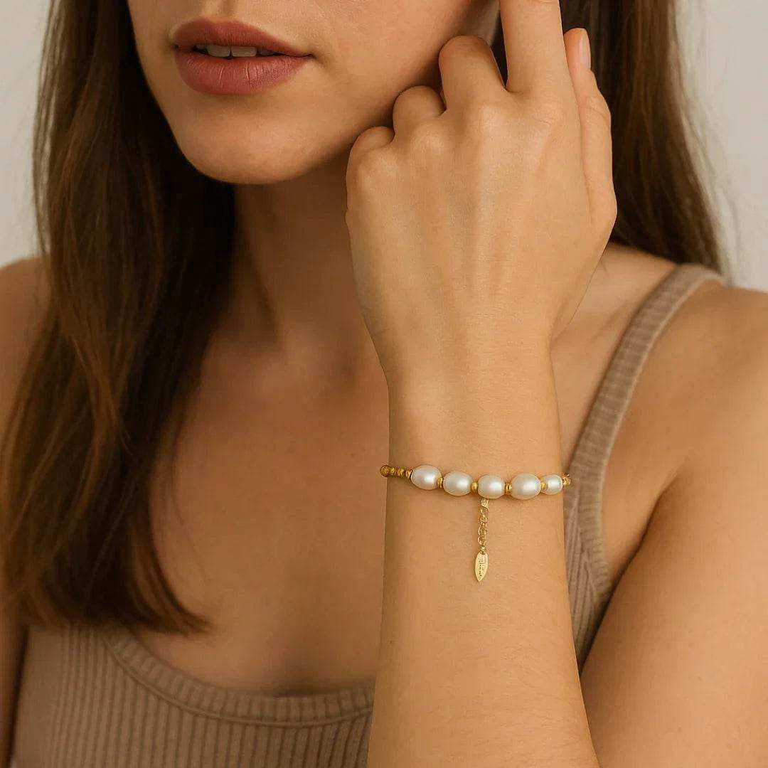 Summer Silver Pearl Bracelet - Eclat