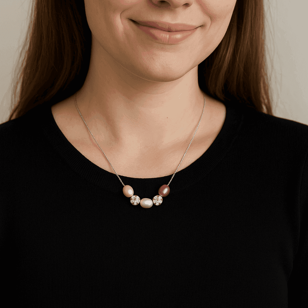 Multi-Color Pearl & Sparkle Necklace - Eclat