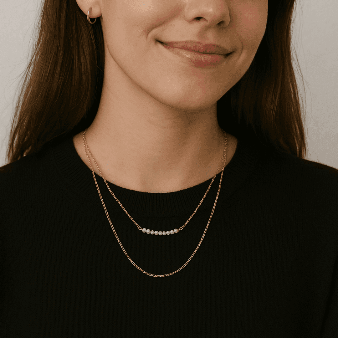 Effortless Layered Pearl Necklace - Eclat