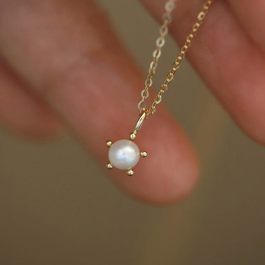 S925 Sterling Silver Pearl Necklace Necklace