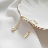 Freshwater Pearl & 18K Gold Plated Sterling Thin Silver Bracelet - Eclat