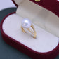 Fresh Water 11-12mm White Perfect Circle Strong Light Fine Micro Flaw Pearl Ring